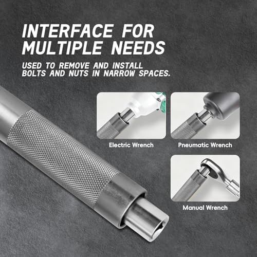 1/2 Inch Offset Extension Wrench Impact Ratchet, 120Nm Impact Ready Electric Extension Wrench with 42T Precision Gear, 430mm Ratchet Extension for Narrow Auto Repair Working Environments - color: 430mm-silvery