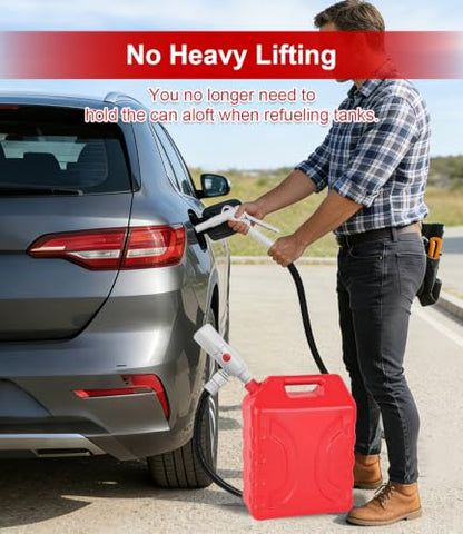 anngrowy Stick Fuel Transfer Pump Battery Powered with Hand Trigger Nozzle, Gas Can Pump Transfer with 2.8 GPM & 53.7" Hose, Portable liquid Transfer Pump for Gasoline, Diesel, Kerosene, Gifts for Men