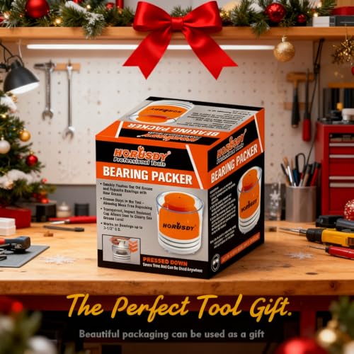 HORUSDY Premium Wheel Bearing Packer Tool, Handy Portable Bearing Packer Kit, Effortlessly Flushes Old Grease and Repacks Wheel Bearings