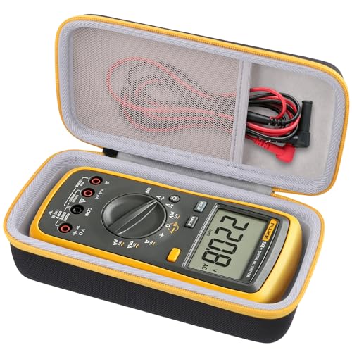 khanka Hard Case for Fluke 15B+/ 17B+/ 117/115/ 87V/ 88V/ 101 Digital Multimeter, Protective Storage Bag - Black（Case Only