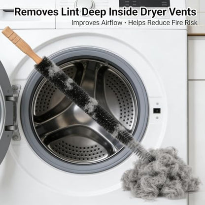 Universal Dryer Vent Cleaner Kit Compatible with All Vacuum Cleaner Include Vacuum Hose Attachment Accessories Brush Lint Brush,Dryer Vent Vacuum Hose - color: White