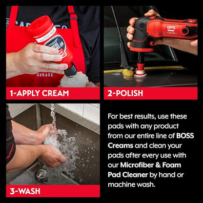 Griot's Garage BOSS 1” Microfiber Pads for Car Polishing and Detailing, Buffing Pads for Moderate and Severe Scratch Removal, Set of 6 - size: 1 Inch Pads (Set of 6)