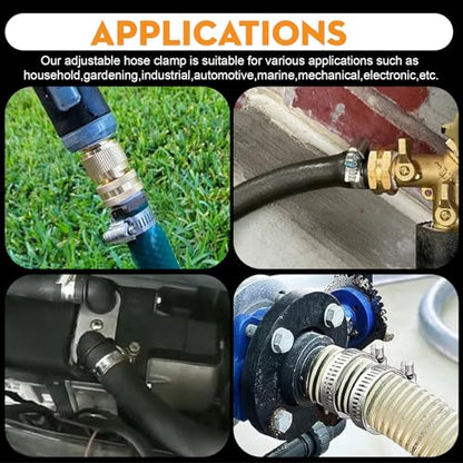175PCS Stainless Steel Hose Clamps Assortment Kit, 304 Worm Gear Heavy Duty 1/4"-2"(6-51mm) Adjustable Clamps Set with 2 Tools, for Automotive Fuel Line Plumbing Pipe Radiator - size: 175 PCS