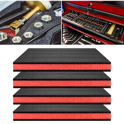 4 pcs Tool Box Foam 17.3x12x1.8 inch Tool Foam Inserts for Cases Box Organizer for Toolbox Cabinet Chest Drawer Storage Craft - size: 15.75x11x1.57 inch