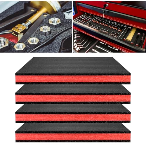 4 pcs Tool Box Foam 17.3x12x1.8 inch Tool Foam Inserts for Cases Box Organizer for Toolbox Cabinet Chest Drawer Storage Craft - size: 15.75x11x1.57 inch