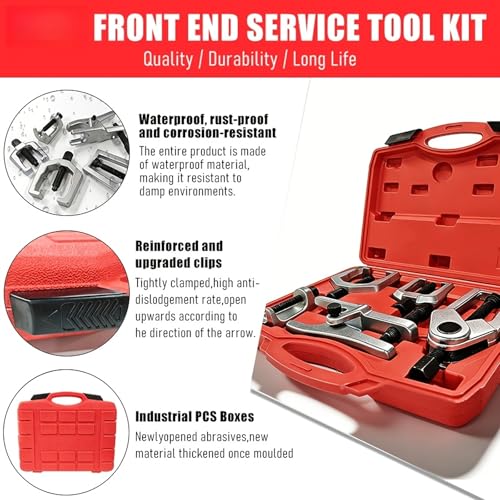 3+2 Piece Ball Joint Separator Pittman Arm Puller Pull Rod End Tool | 5-in-1 Front Service Kit, Pull Rod and Ball Joint