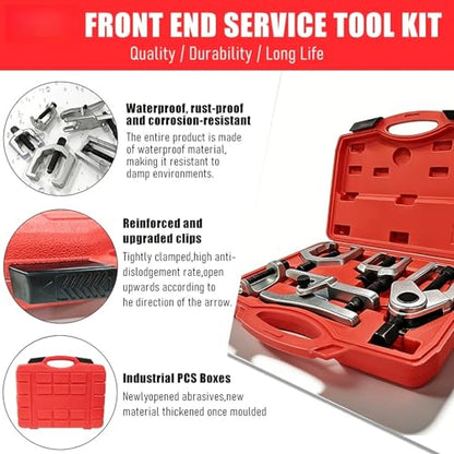 3+2 Piece Ball Joint Separator Pittman Arm Puller Pull Rod End Tool | 5-in-1 Front Service Kit, Pull Rod and Ball Joint