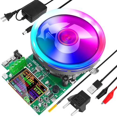 MakerHawk Battery Load Tester - 180W 200V 20A USB Load Tester 4-Wire System Adjustable Constant Current Voltage Discharge Lithium Battery Capacity Tester Electronic Load Tester - color: Blue