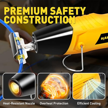 haisstronica 120 PCS Solder Seal Wire Connectors with Mini Heat Gun Kit, Waterproof Heat Shrink Wire Connectors, 10-26 AWG Solder Stick Wire Connectors for Automotive, Marine & Wiring Repair - size: 120PCS