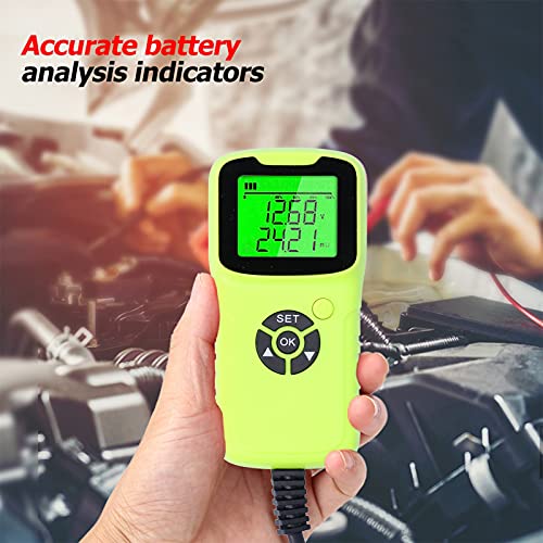 A300 Digital Car Battery Tester LCD Battery Test Analyzer Auto Test Diagnostic Tools for 12V Flood AGM Gel Deep Cycle Batteries ABS Material 13x6.2x2.8cm (Green) - color: Green