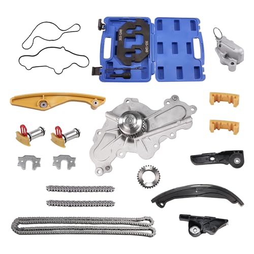 Timing Chain Kit with Water Pump Compatible With Ford F150 V6 | for 11-17 Ford F150 Edge Explorer, Taurus, Mustang, Flex, Timing Alignment Camshaft Holding Tool, Holder Tool, BL3Z-6268-A