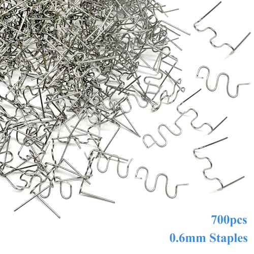 1400 Plastic Welder Staples,Plastic Welding Staples,0.6 0.8mm Wave Hot Staples Welding Supplies for Welder Gun to All Plastic Fix Repair Car Bumpers Cracks and Craft - color: 1400pcs 2 Style