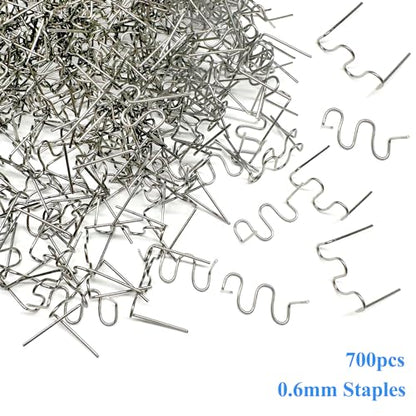 1400 Plastic Welder Staples,Plastic Welding Staples,0.6 0.8mm Wave Hot Staples Welding Supplies for Welder Gun to All Plastic Fix Repair Car Bumpers Cracks and Craft - color: 1400pcs 2 Style
