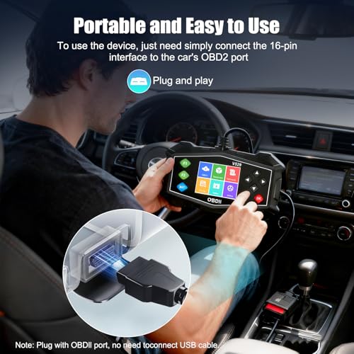 OBD2 Scanner Diagnostic Code Reader,Automotive OBD II Engine Light,Battery Tester,Mode 6, Mode 8 & I/M Readiness,OBDII Scan Tool for All OBDII Cars 1996+(OBDIIBlack)