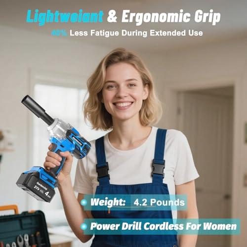 GardenJoy Cordless Impact Wrench, 1/2" 450Ft-lbs, 4.0Ah Battery & 4 Sockets | 600N.m Max Torque, with Fast Charger, for Car Tire Lug Nut Removal & Maintenance Tasks