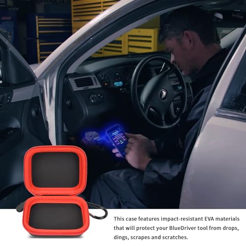 Car and Auto Mini Carry Case Compatible with BlueDriver Bluetooth Pro/Pro Next Gen OBDII OBD2 Scan Tool Monitor for iPhone & Android (Black+Red Zipper) - color: Black+Red Zipper