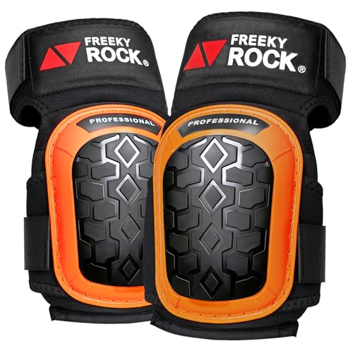 Knee Pads for Men Construction Knee Pads for Work with Heavy Duty Anti-Slip Cap Work Knee Pads with Thick Gel Padding Reinforced Thigh & Shin Straps for Construction Flooring Roofing, Orange - color: Orange-T