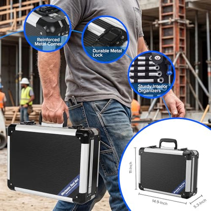 Prostormer Mechanic Tool Set – 219 Piece Basic Tool Kit for Home Repair & Auto Car Maintenance, General Household Tool Set with Aluminium Tool Box