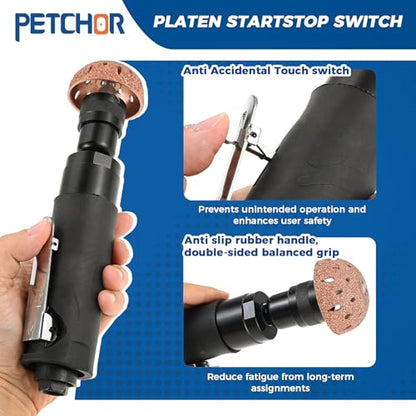 Air Tire Repair Polish Patch Kit with 2500RPM Low-Speed Buffer, Includes Tire Inner Liner Scraper, Patch Roller, Tungsten Steel Buffing Wheels, and Essential Tools for Tire Patching