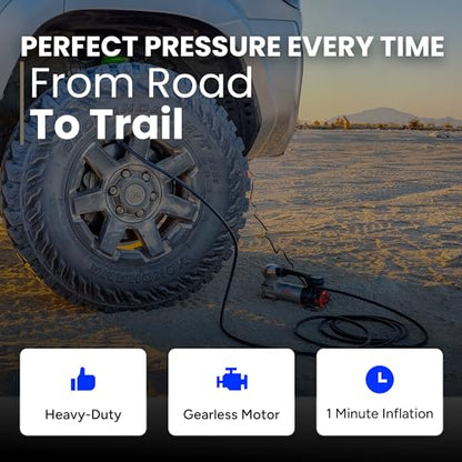 VIAIR Digital EVC85P - Portable Air Compressor Tire Inflator for Car, SUV & Truck | Preset Automatic Shut Off Feature | 12V Road Tire Pump Air Compressor 60 PSI - size: Twist on Chuck, style: Digital Automatic/Twist on