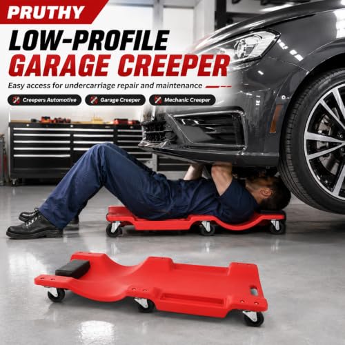 Mechanic Creeper 40" Heavy Duty with Padded Headrest Creepers, Durable Casters, Garage Rolling Creeper Repair Under Car - color: Creeper
