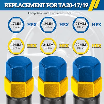 10 Spline Lug Nut Key,3 Piece Lug Nut Socket Set | 10 Point Lug Nut Socket for Bimecc 10 Spline Lug Nut Key, 10 Spline Wheel Lock Key TA20-17/19,TA20-19/21 and TA20-21/22 - color: 3-piece Pack