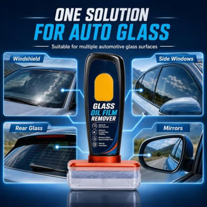 glassEmulsion Cleaner - Car glassCleaning Brush, Water Spot Remover Tool, Window Maintenance Kit | Exterior Windshield Restoration, Front Mirror Care, Rear Mirror Cleaning During Daily Dr