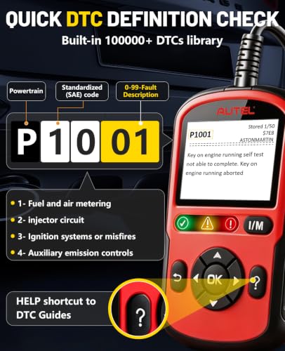Autel OBD2 Scanner Autolink AL549, Car Code Reader for Check Engine Light, OBD2 Scan Tool for Read & Clear Fault Codes, ABS & Battery Test & Live Data, OBDII Diagnostic Tool for 1996+Cars and Trucks