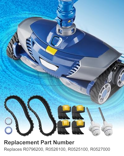 Pool Cleaner Parts Fit for Zo-diac MX8 MX6 MX8/MX6 Elite, Includes Tracks Cyclonic Srubbing Brushes Drive Shaft Bearings, Pool Cleaner Rebuild Kit Replace R0526100 R0714400 R0525100 R0527000