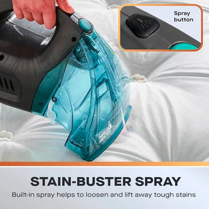 Hausmeister Hydroflex Carpet Cleaner Machine, Upholstery Cleaner Machine for Couch, Car Seats & Pet Stains, 500W Powerful Handheld Deep Cleaner with 3 Brush Heads (Machine + 0 solution) - size: Machine + 0 solution