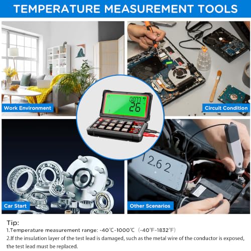 TRMS 20000 Counting Digital Voltmeter with NCV Function, Auto Multimeter Tester, Measurement of Voltage, Current, Resistance, Diode, Temperature, Car Dwell Angle, Engine Speed, Pulse Width