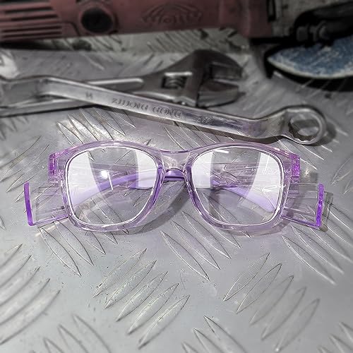 UKNOW Safety Glasses - Anti Fog Lenses - Eye Protection with Side Shields - ANSI Z87.1 Protective Eyewear - UV Protection - color: Lavender