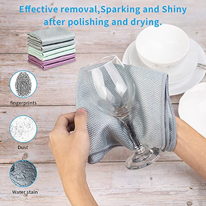 Streak Free Miracle Cleaning Cloths Easy Clean Nanoscale,Fish Scale Microfiber Window Mirror Glass Car Stainless Steel Cleaning,Lint Free Dish cloth Wine Glass Polishing Towel,Reusable,Pack 6,Pink - color: Pink