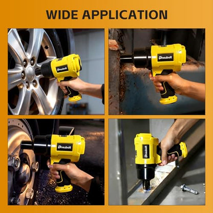 1/2" Air Impact Wrench High Torque 1750 ft-lbs,Heavy Duty Double Hammers with Variable Power Settings,Includes 11-Piece CR-V Socket Set & Hard Case