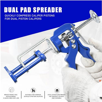 25750 Dual Disc Brake Caliper Compressor Piston Tool | For Automotive Double Piston Brake Pad Replacement - size: Dual Brake Pad Spreader