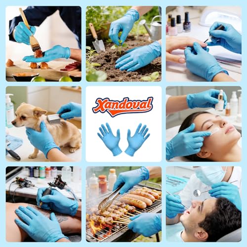5 Mil Blue Nitrile Gloves Disposable with 5 Bonus Travel Packs - Durable Food Safe Hand Protection for Kitchen Cooking, BBQ, Cleaning & Pet Care - Latex Free, Powder Free & Textured, X-Large - color: Blue of 110pcs, size: X-Large