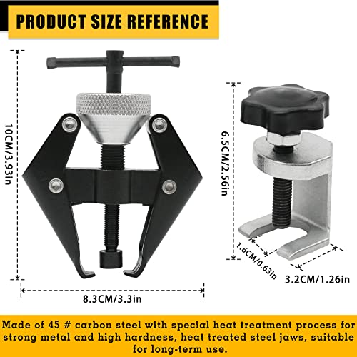 Wiper Arm Puller and Battery Terminal Removal Tool，Windshield Wiper Arm Removal Tool | Heat-treated steel kit for tapered-spline wiper arms, battery clamps and select bearings; compact puller has 6-28 mm jaw