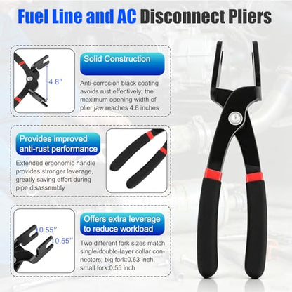 45pcs Master Quick Disconnect Tool Set, Fuel Line Disconnect Tool Kit for Automotive A/C, Fuel & Transmission Systems – Fuel Line Removal and Separator Tool Compatible with Various Vehicles
