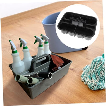 Car Cleaning Tools Storage Basket Thickened Plastic Organizer with Carrying Handle Square Compartment Storage for Car Detailing and Cleaning Supplies