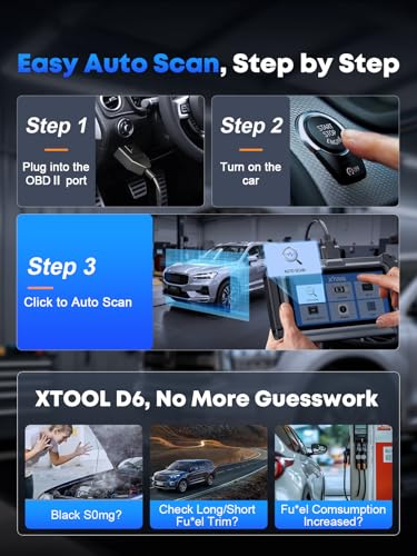 XTOOL D6 OBD2 Scanner Diagnostic Tool with Lifetime Free Updates: 2026 Full System Scan Tool with 15 Resets, Crank Sensor/Throttle Relearn, EPB, Oil Reset, ABS Bleed, FCA & CAN FD, Upgrade of D5S