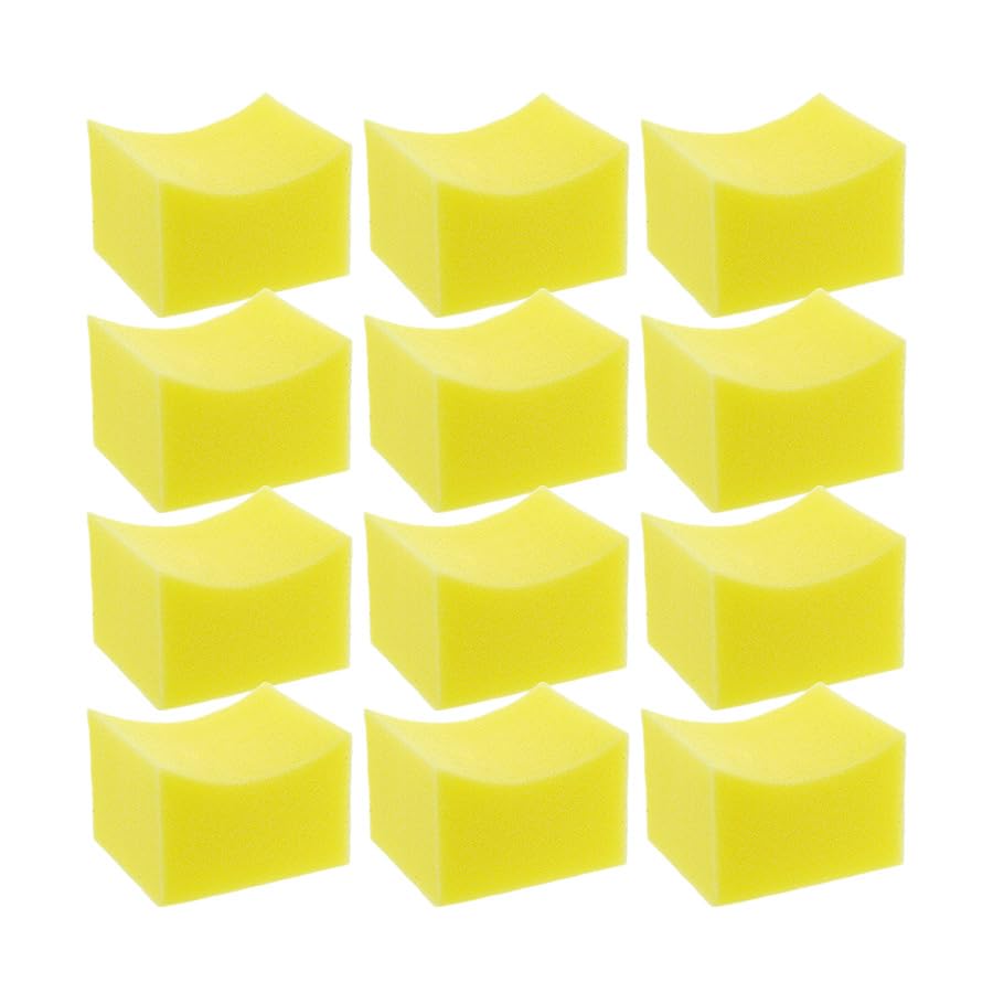 S.M. Arnold Yellow Foam Tire Dressing Applicators, 12-Pack-2.375”x3.625”x3”, Ergonomic, Durable, Washable, Professional Quality, Auto Detailing for Optimal Tire Shine, Bulk Car Care Set, Easy Use