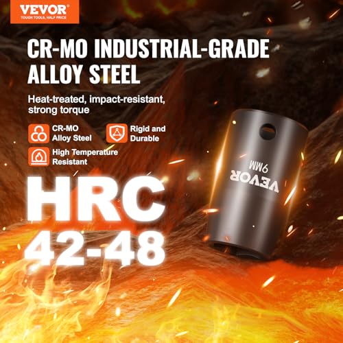 VEVOR 3/8" Drive Impact Socket Set, 14 Piece Shallow Socket Set Metric 7-20mm, 6 Point Cr-Mo Alloy Steel for Auto Repair, Easy-to-Read Size Markings, Rugged Construction, Includes Storage Case - style: 3/8" 14PCS CR-MO