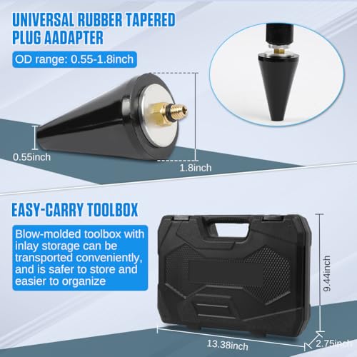 Coolant Vacuum Refill Kit Time-saving Vacuum Coolant Refill Kit Well-sealed Cooling System Vacuum Purge & Refill Kit with Pressure Gauge, 5 Sizes Adapters, Long Coolant Filling Hose for All Vehicles