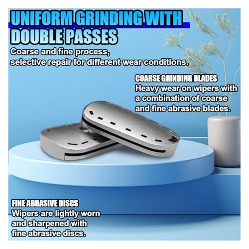 Car Windshield Wiper Repair Tool - Portable Double Sided Wiper Strip Restorer Car Windshield Wiper Regroover Tool - Windscreen Wiper Blade Cutter Cleaning Tools for Most Cars (Silver-2PCS) - color: Silver-2PCS