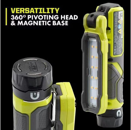 RYOBI USB Lithium Cordless 550 Lumens Rechargeable Inspection Flashlight Kit with 2.0 Ah Battery and Charging Cable
