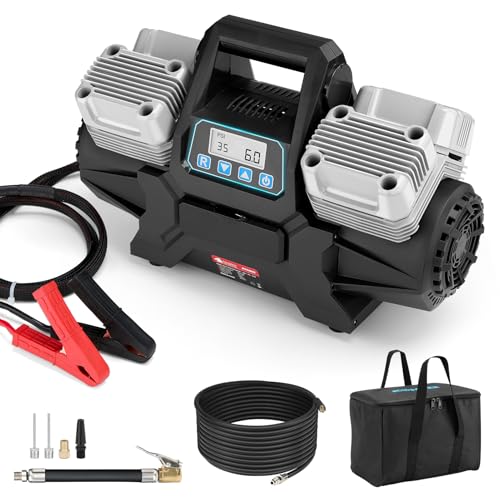 Kohree 12V Four Cylinder Fast Air Compressor with Digital Display Panel | Heavy Duty 14.13 CFM Tire Inflator Tire Pump for Offroad Truck RV 4x4 Vehicle, Max 150 PSI