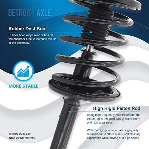 Detroit Axle - Front Struts Sway Bars for 03-05 Honda Pilot 2001-2002 Acura MDX, Complete 2 Struts with Coil Spring 2 Sway Bar Links 2003 2004 2005 Replacement Ready Strut Shock Assembly - size: 4QS1900545/Sway Kit