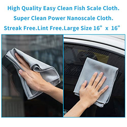 Streak Free Lint Free Microfiber Window Cleaning Cloth,Best Glass Car Shiny Wipes Mirror Shower Cleaning Cloth, Miracle Cloths for Glasses,Stainless Steel,Wine Glass Polishing Towels,Pack of 6,Grey - color: Gray