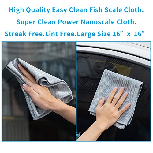 Streak Free Miracle Cleaning Cloths Easy Clean Nanoscale,Fish Scale Microfiber Window Mirror Glass Car Stainless Steel Cleaning,Lint Free Dish cloth Wine Glass Polishing Towel,Reusable,Pack 6,Pink - color: Pink