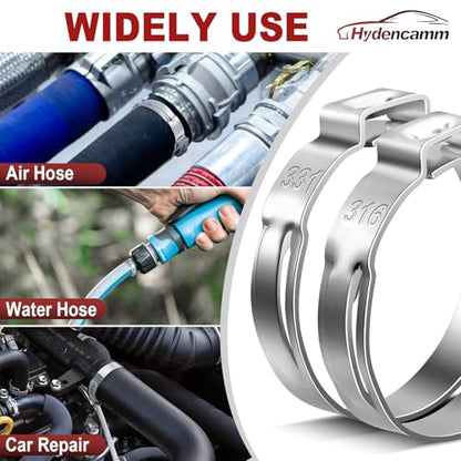 610PCS 23 Sizes Single Ear Hose Clamps, 5.3-33.1mm 304 Stainless Steel Ear Clamps, Stepless Adjustable Cinch Clamps for Automotive, Home Appliance Line and Plumbing - size: 5.3-33.1 mm, style: 610PCS 23SIZE